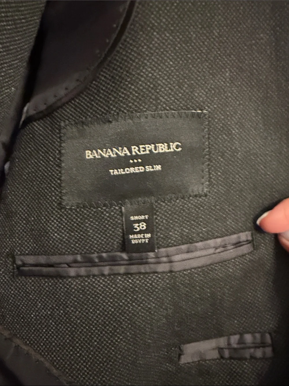 Banana Republic Men's Charcoal Gray Two-Button Suit Jacket and Pants set
